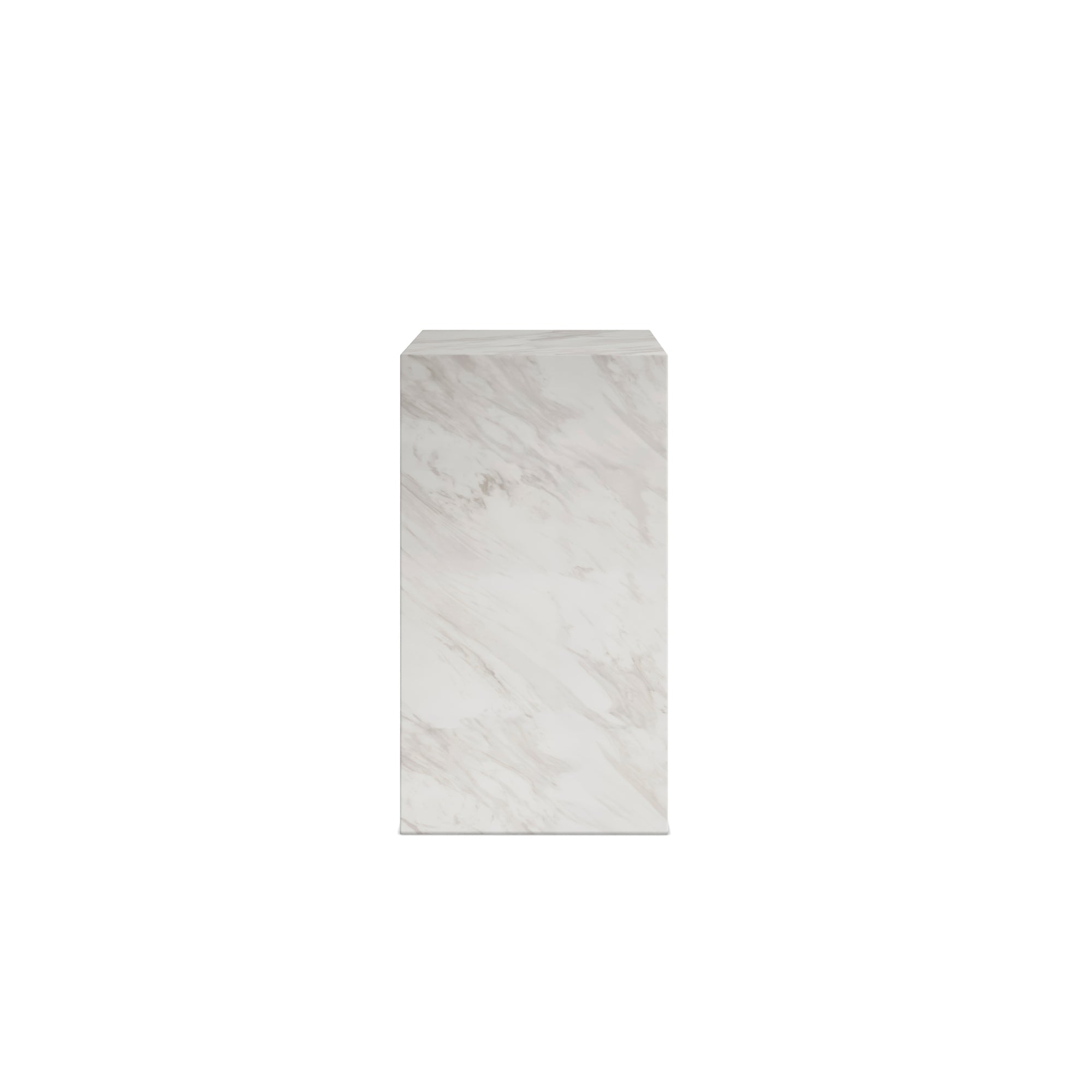 Square marble effect small pedestal