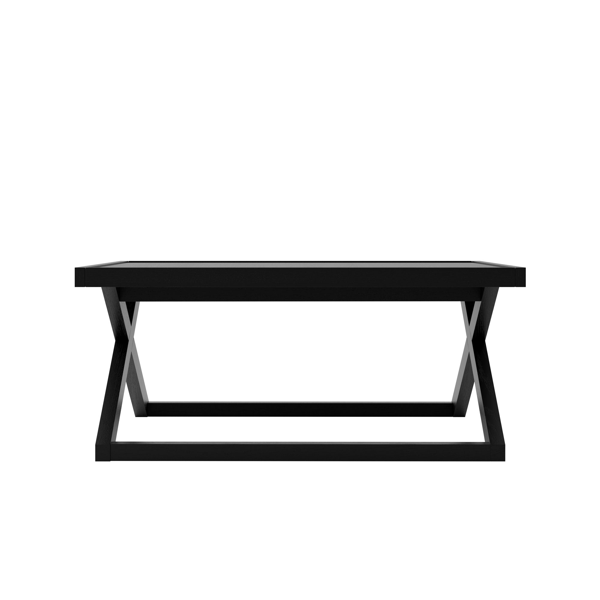 Small black coffee table with square base