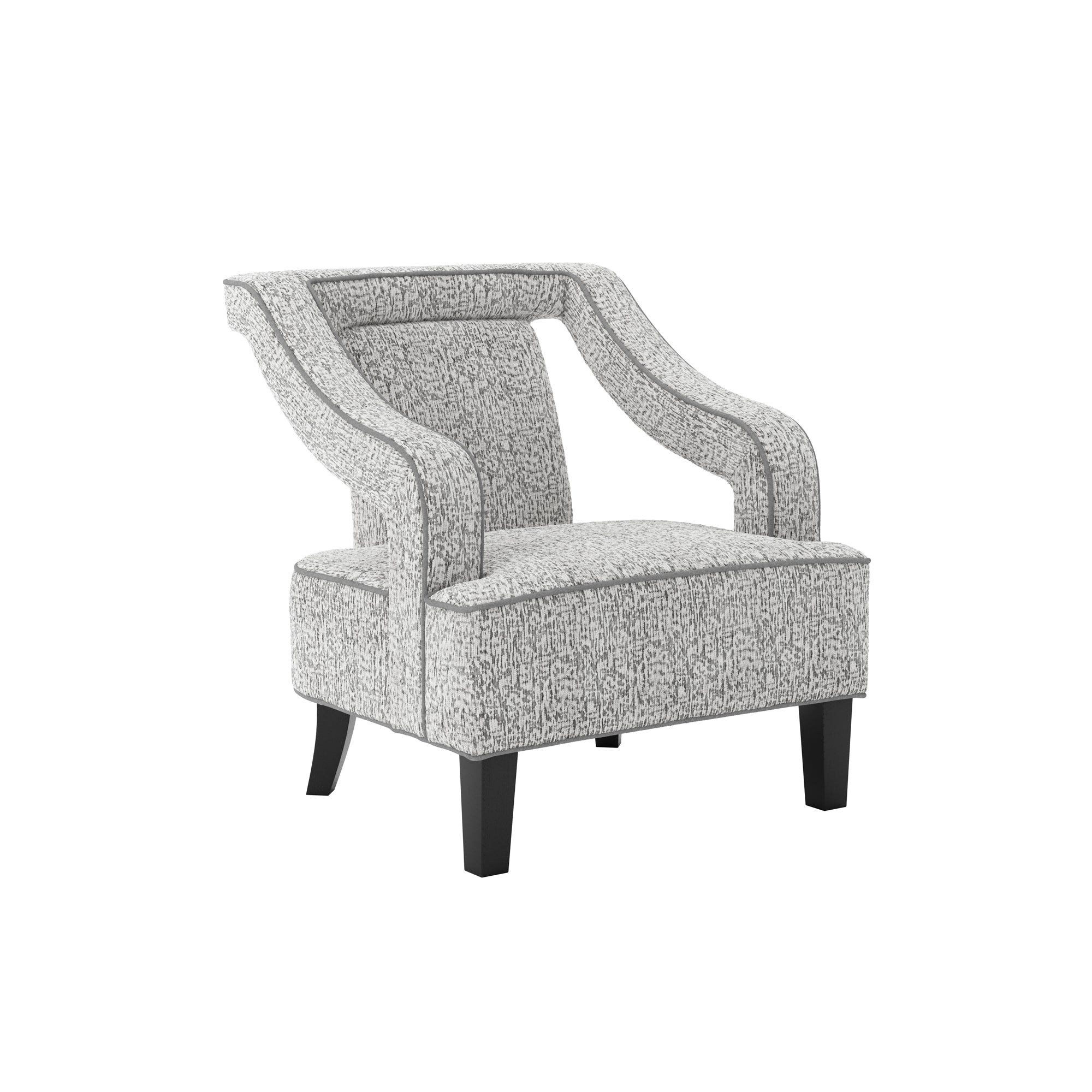 Modern Grey soft armchair with matte black legs