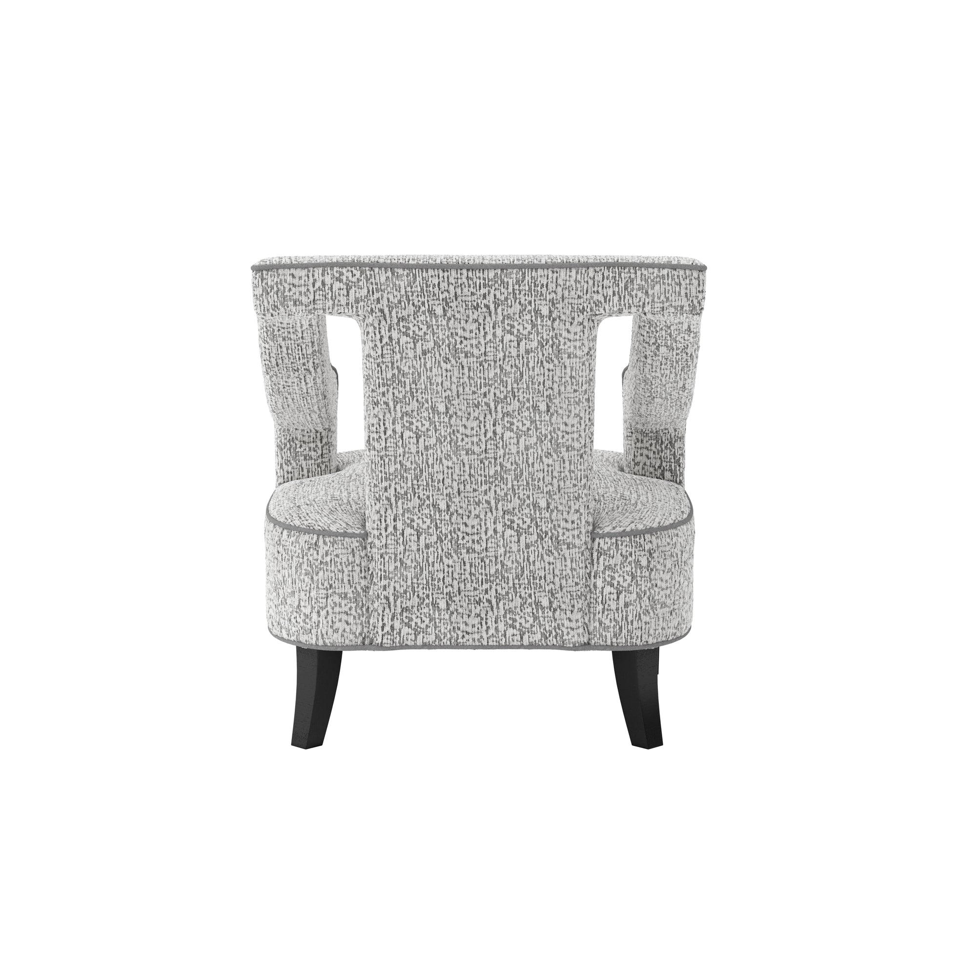 Modern Grey soft armchair with matte black legs
