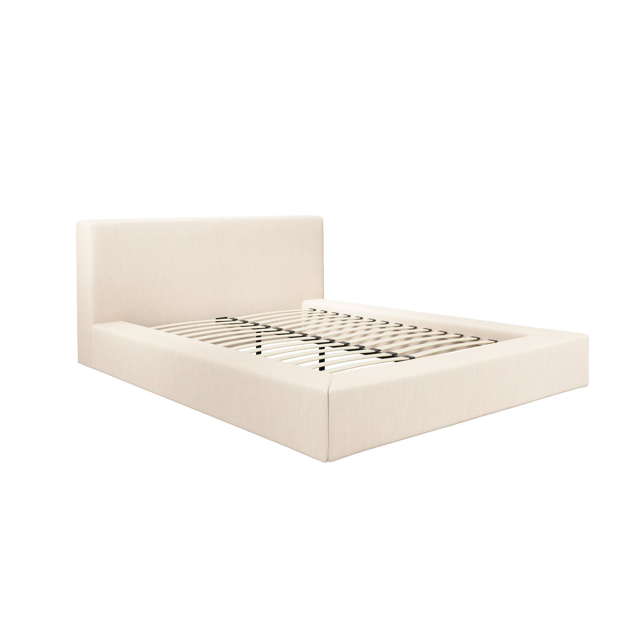 Beige Velvet double size bed