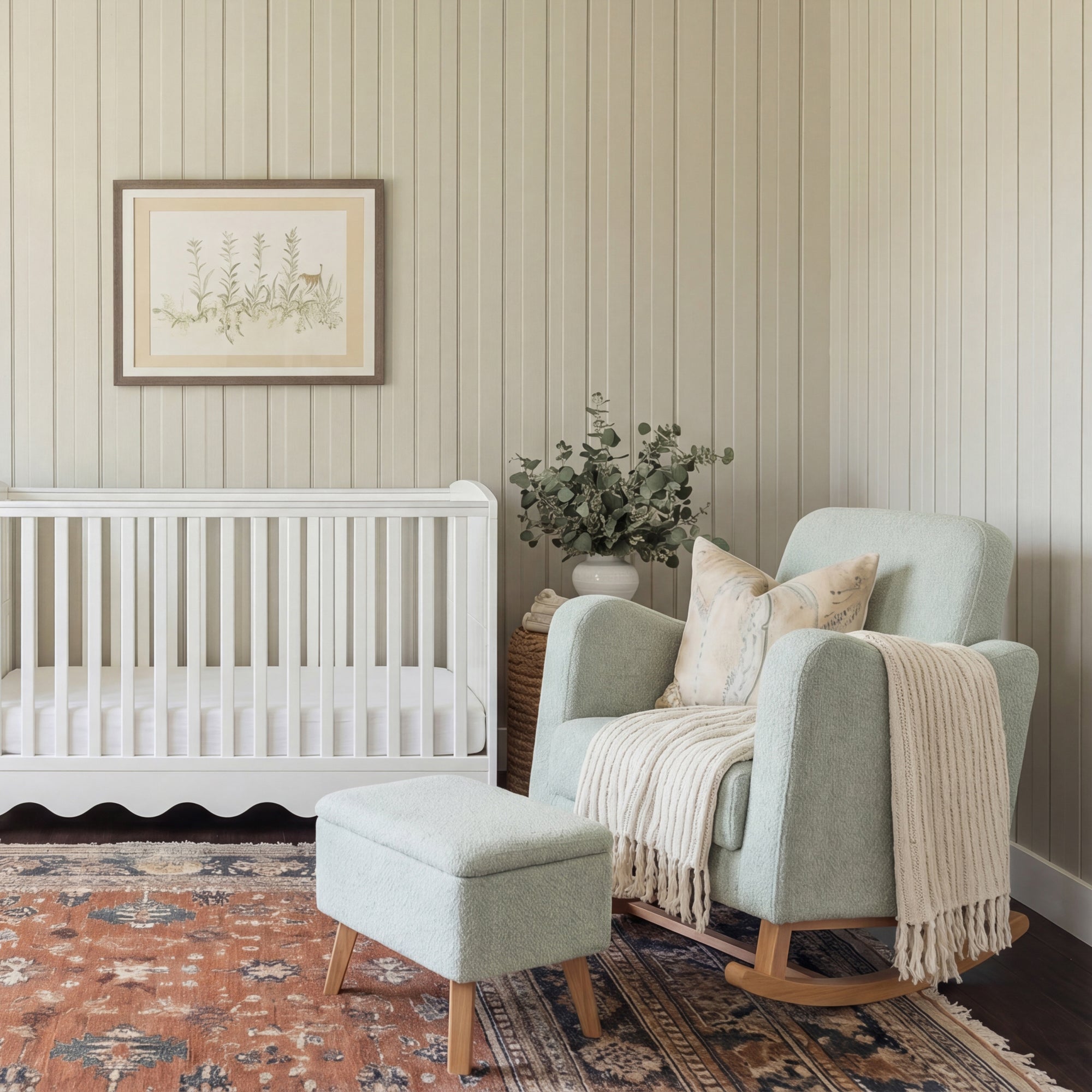 Soother Nursing Stool Sage Boucle