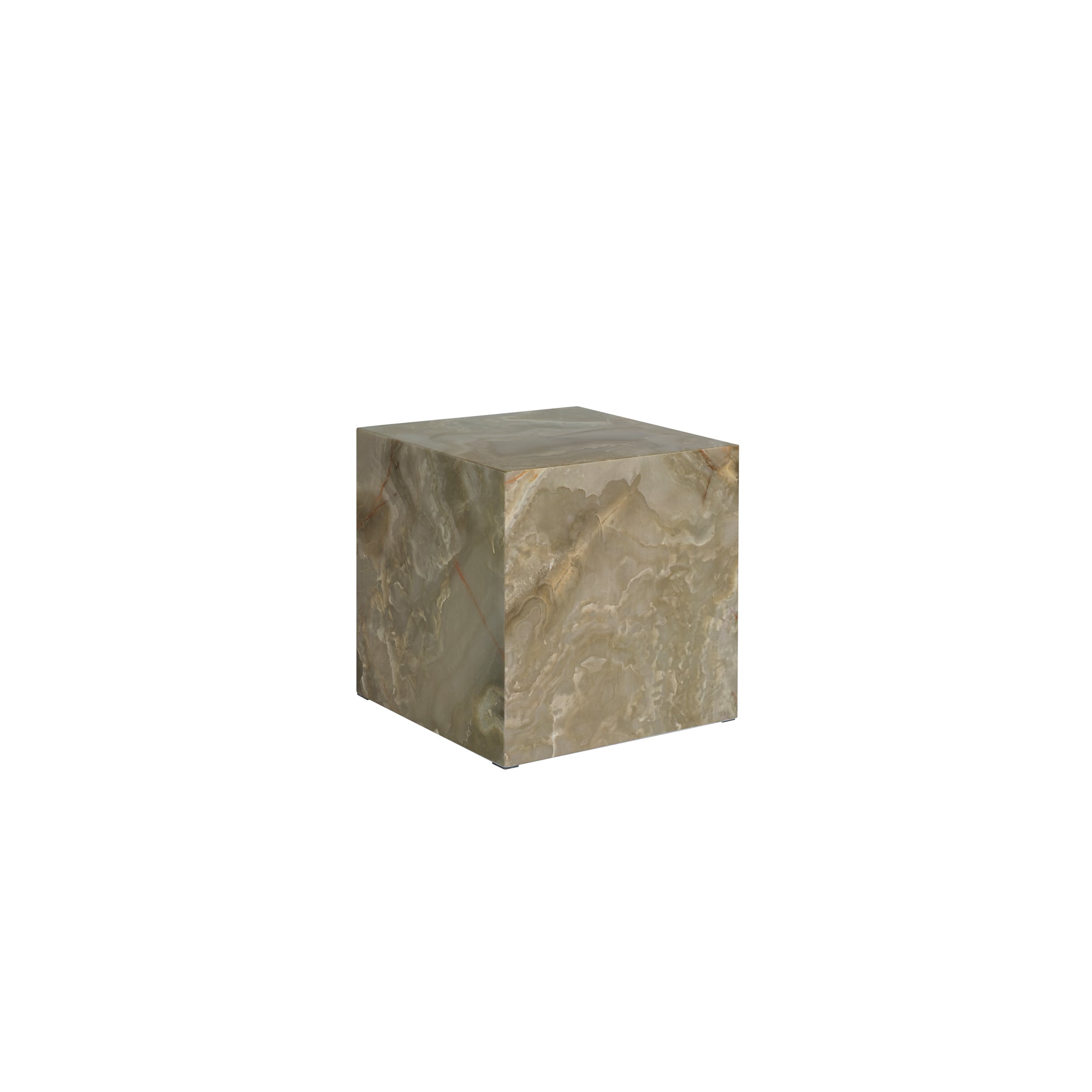 Sage Marble-patterned large square side table