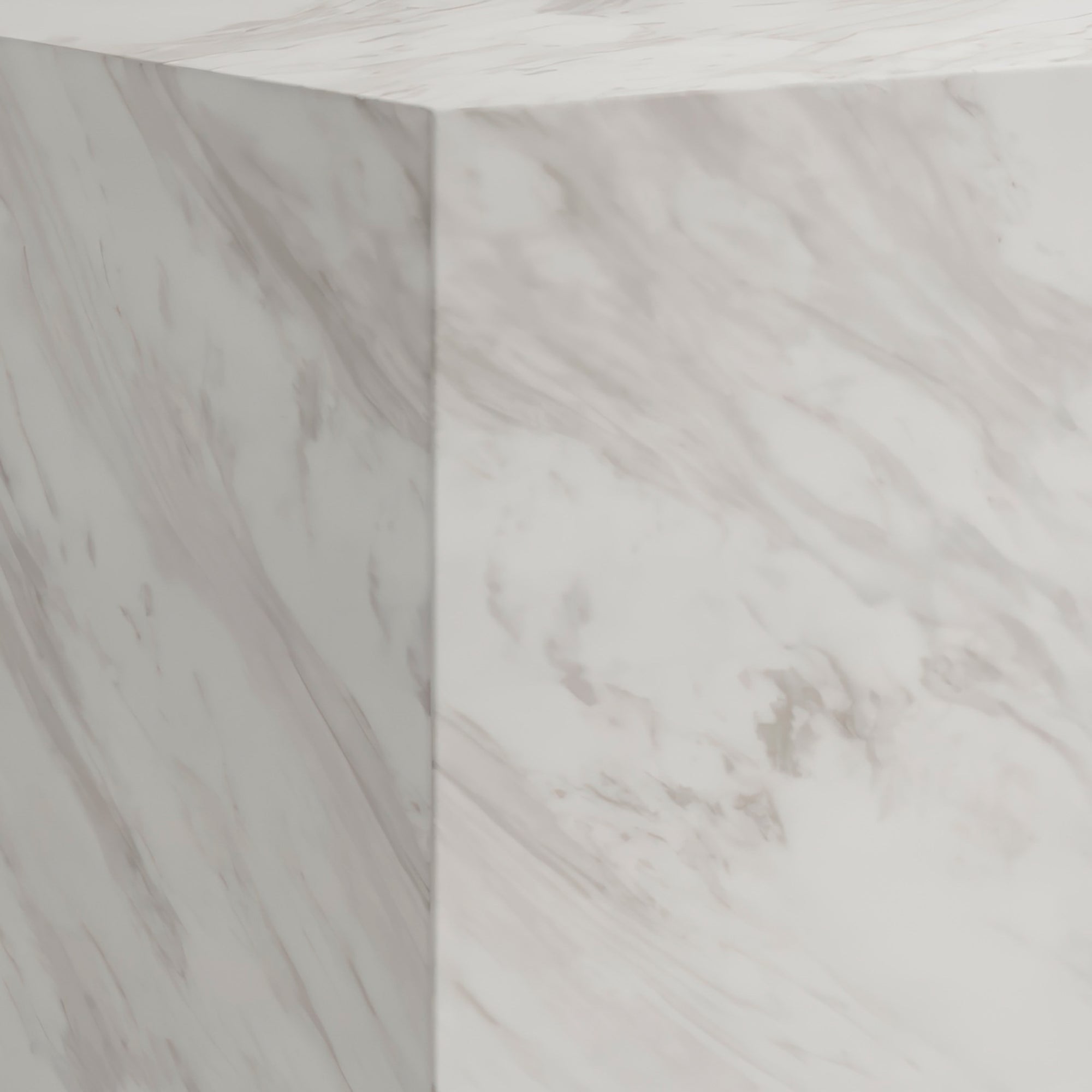 Square marble effect small pedestal