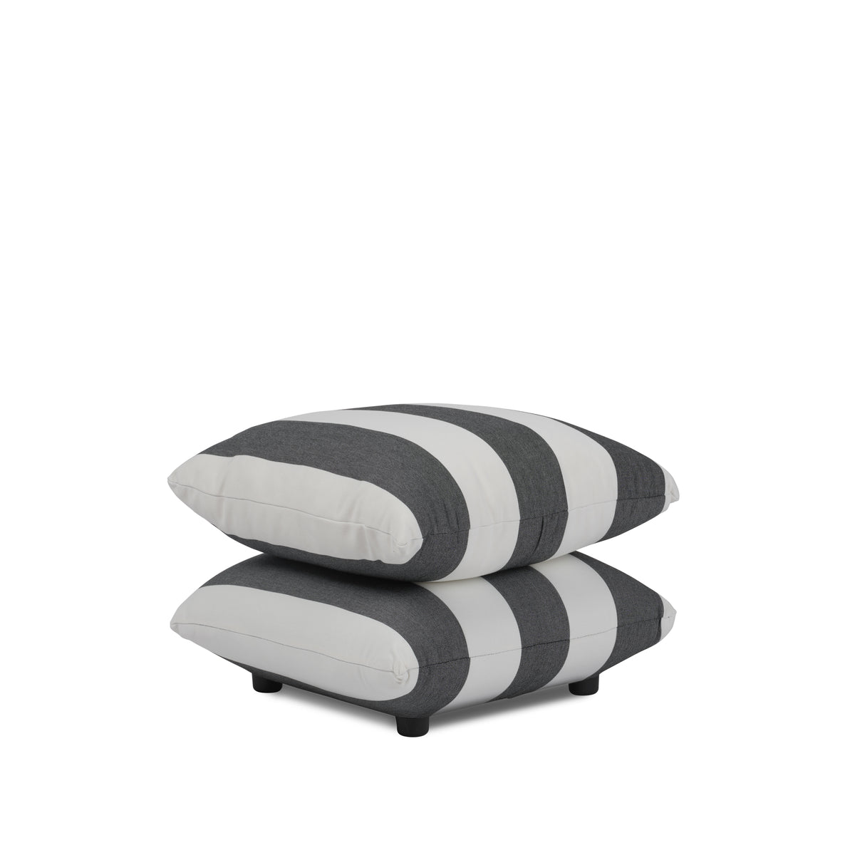 Sycamore Black And White Thick Stripe Pouffe