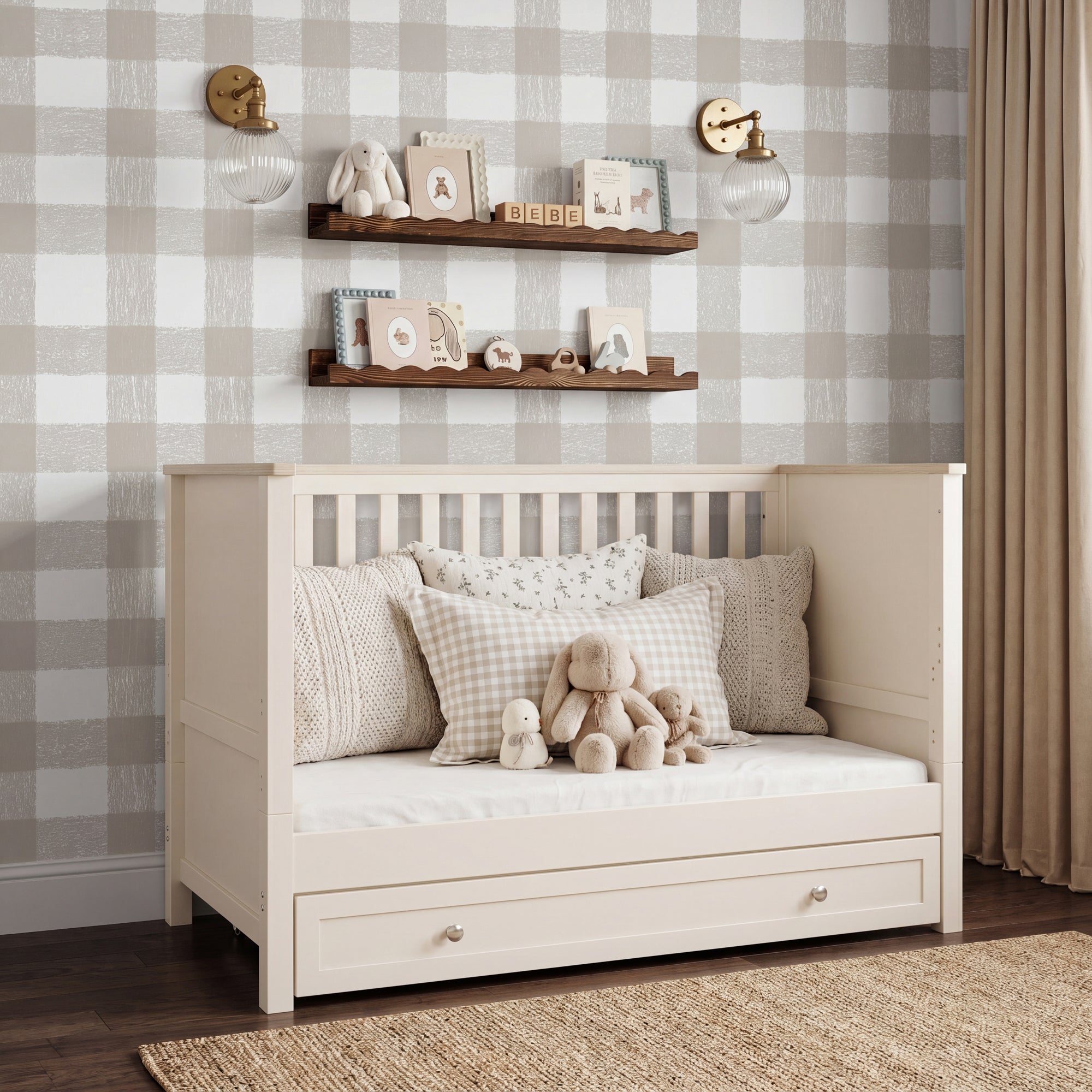 Wanderer Cot Bed Cashmere & Oak