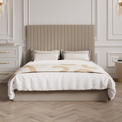 Vienna Beige Tall Ottoman King Size Bed