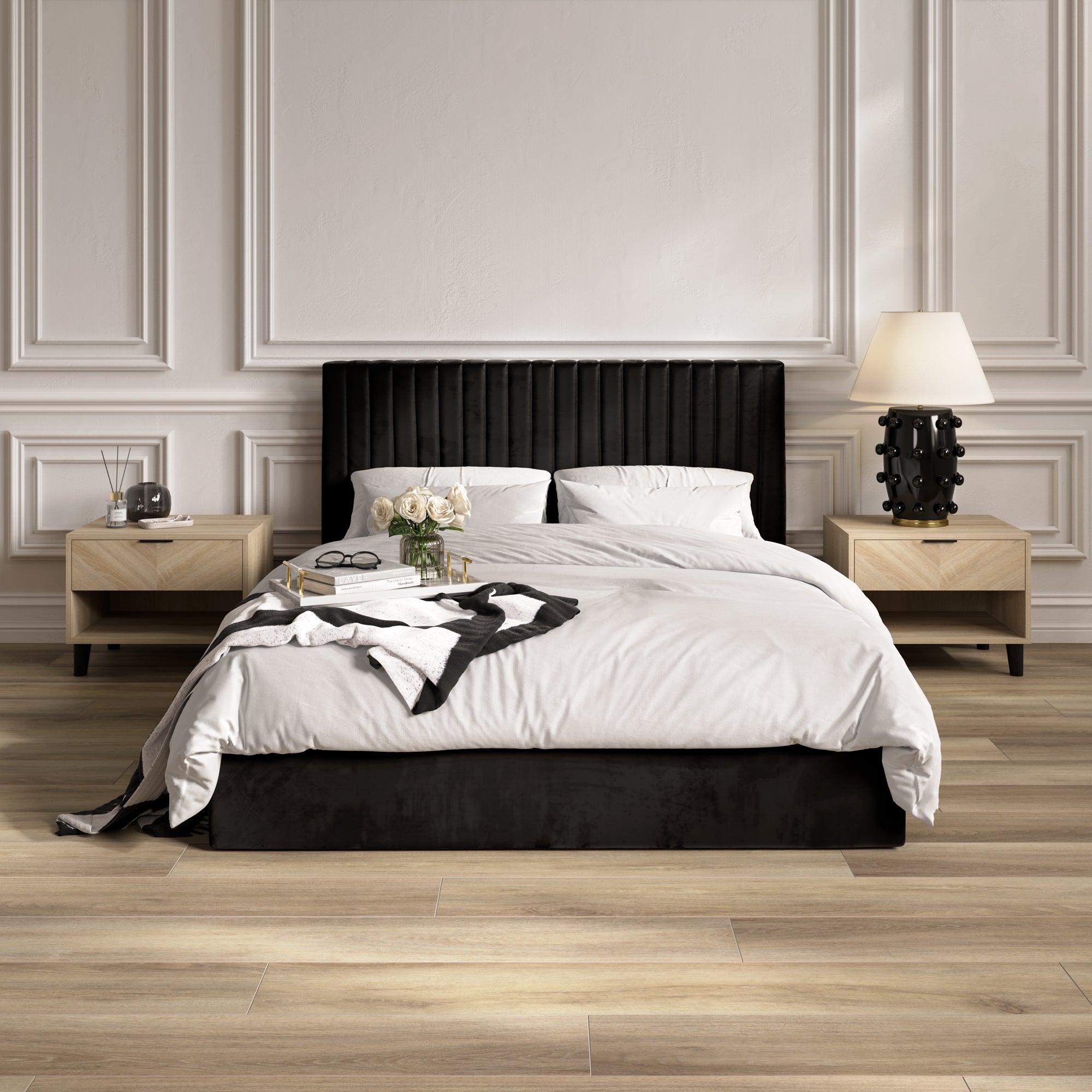 Vienna Black Ottoman Super King Size Bed