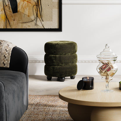 Emil Olive / Black Pouffe