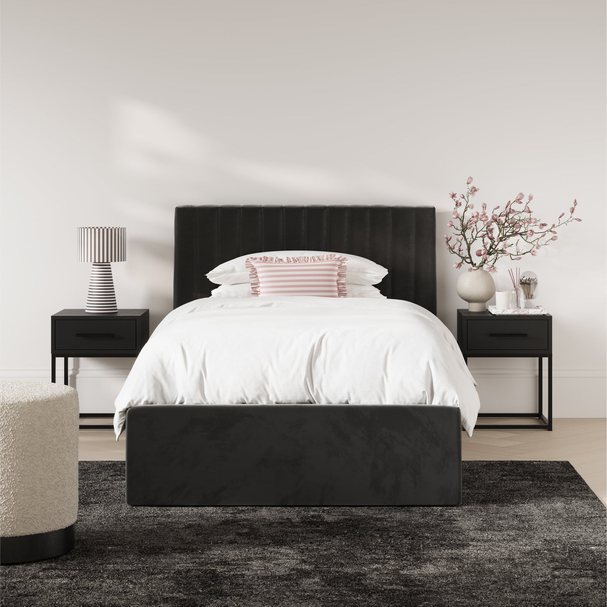 Vienna Black Ottoman Single Bed