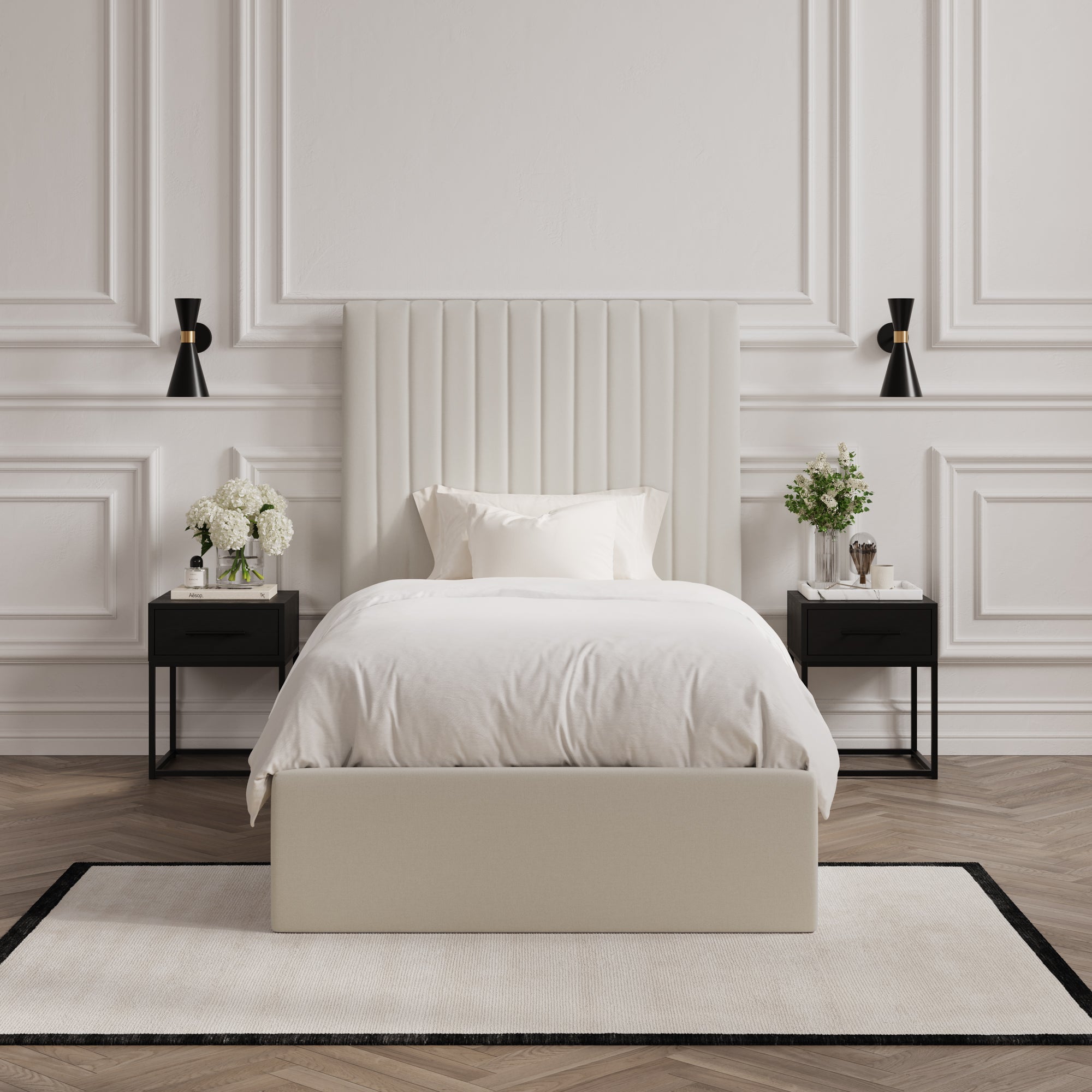 Vienna Milk Tall Ottoman Single Bed