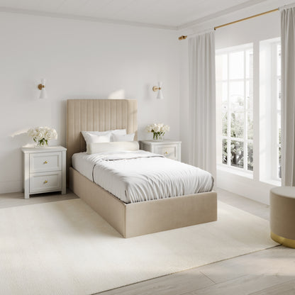 Vienna Beige Tall Ottoman Single Bed