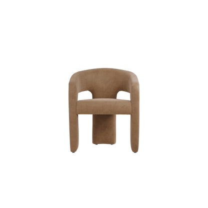 Modern brown velvet armchair