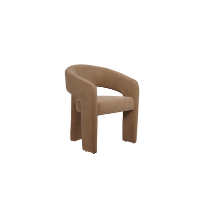 Modern brown velvet armchair