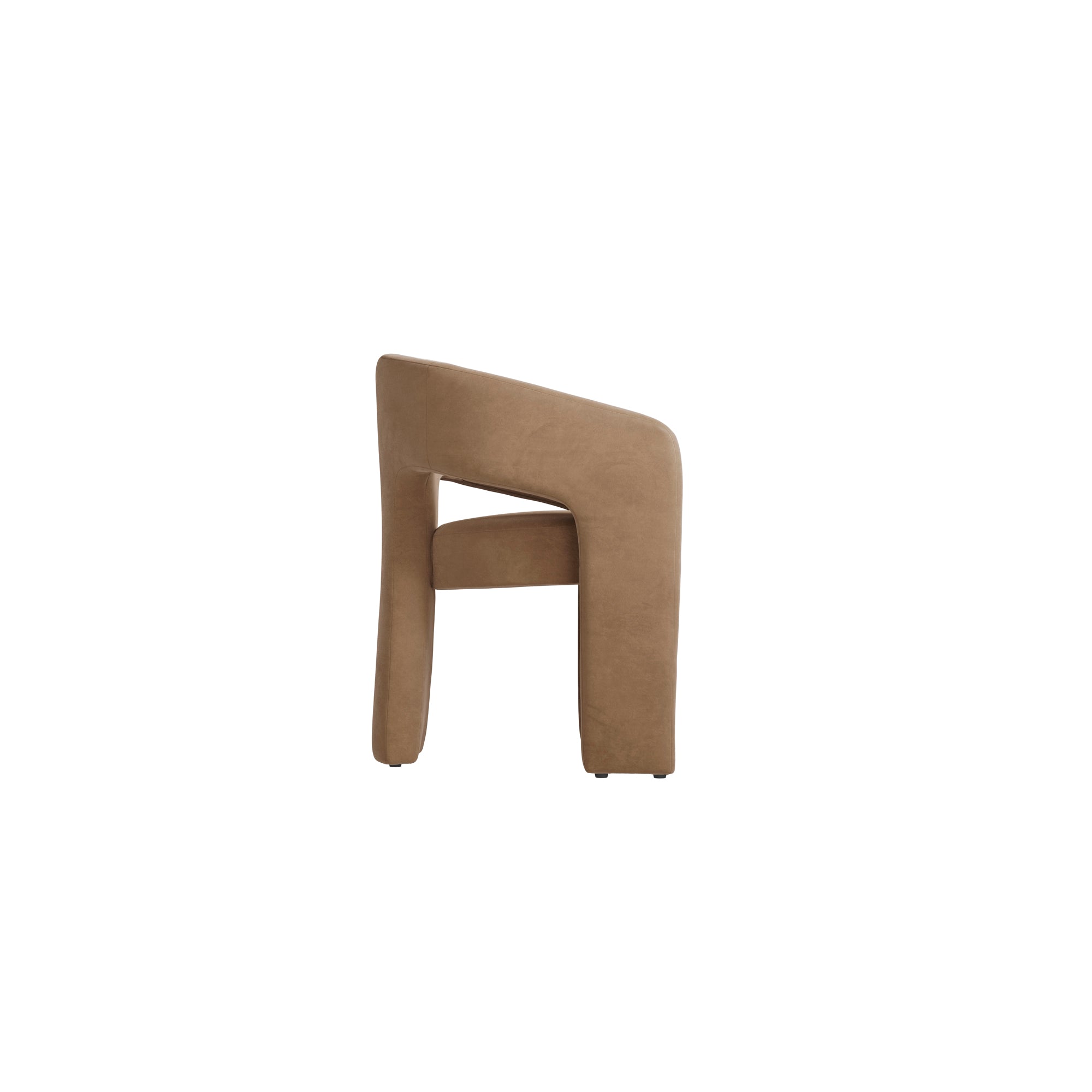 Modern brown velvet armchair