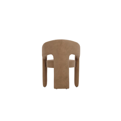 Modern brown velvet armchair