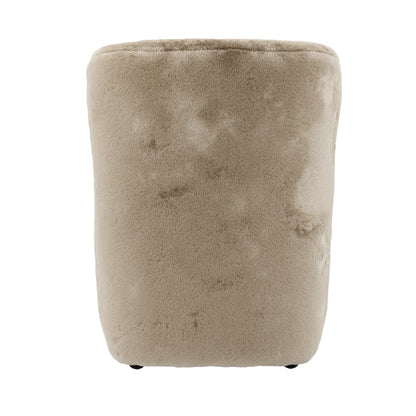 Fur fabric wing backed armchair 