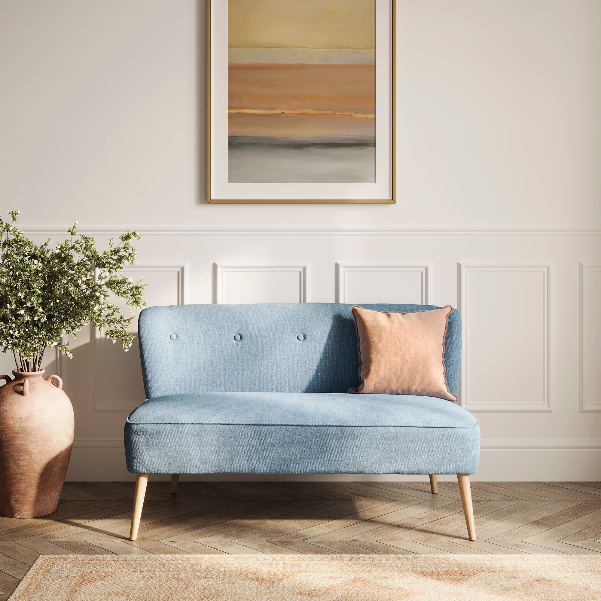 Belle 2 Seater Sofa Cornflower Blue