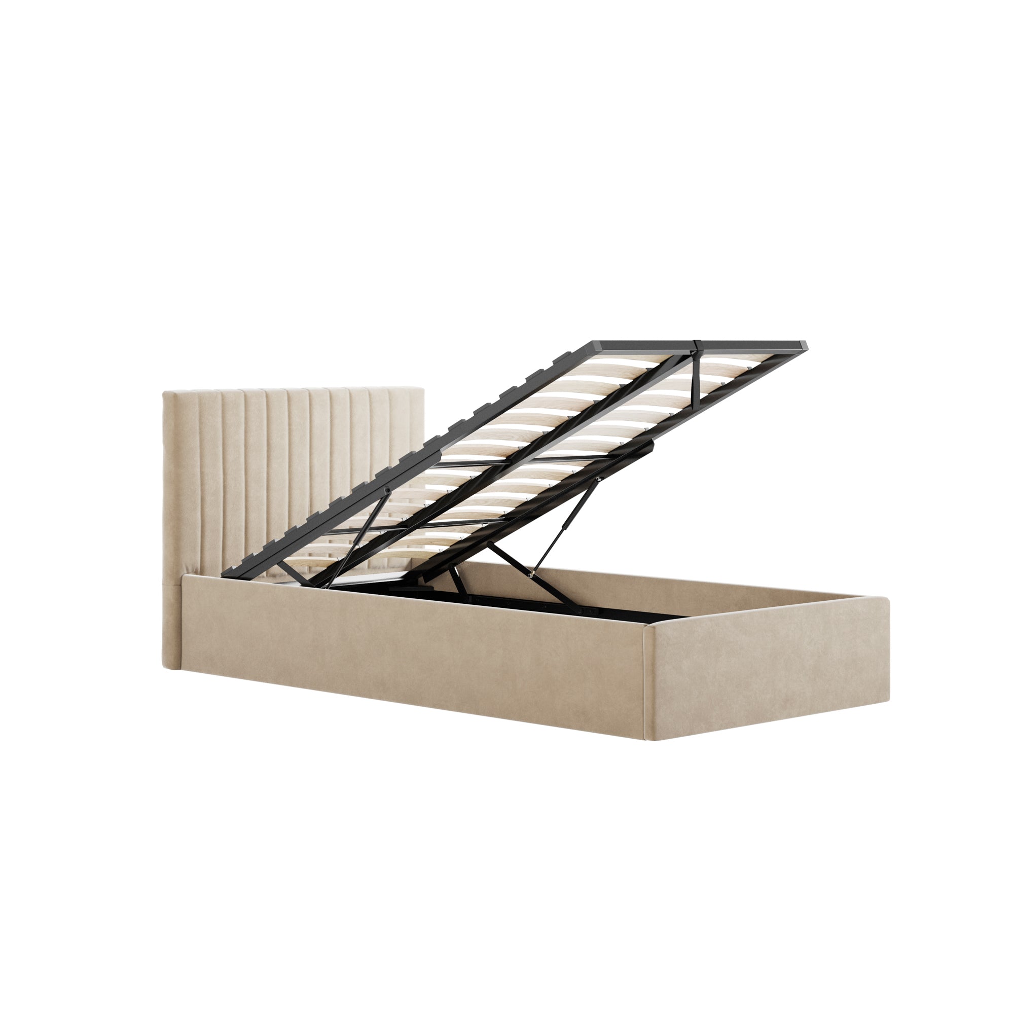 Vienna Beige Ottoman Single Bed