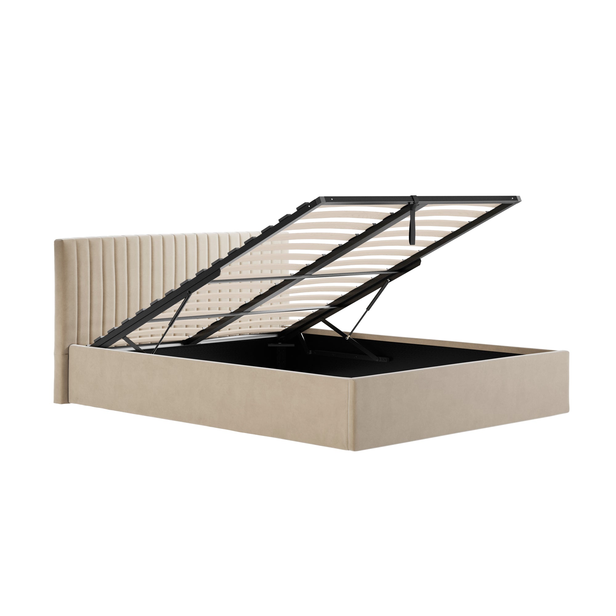 Vienna Beige Ottoman King Size Bed