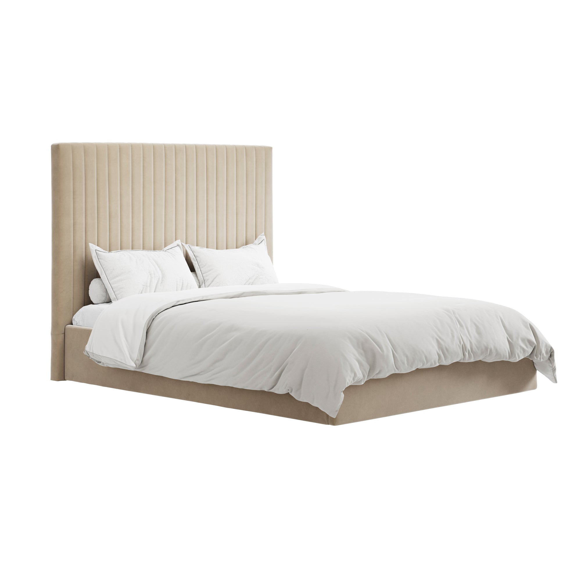 Vienna Beige Tall Ottoman King Size Bed
