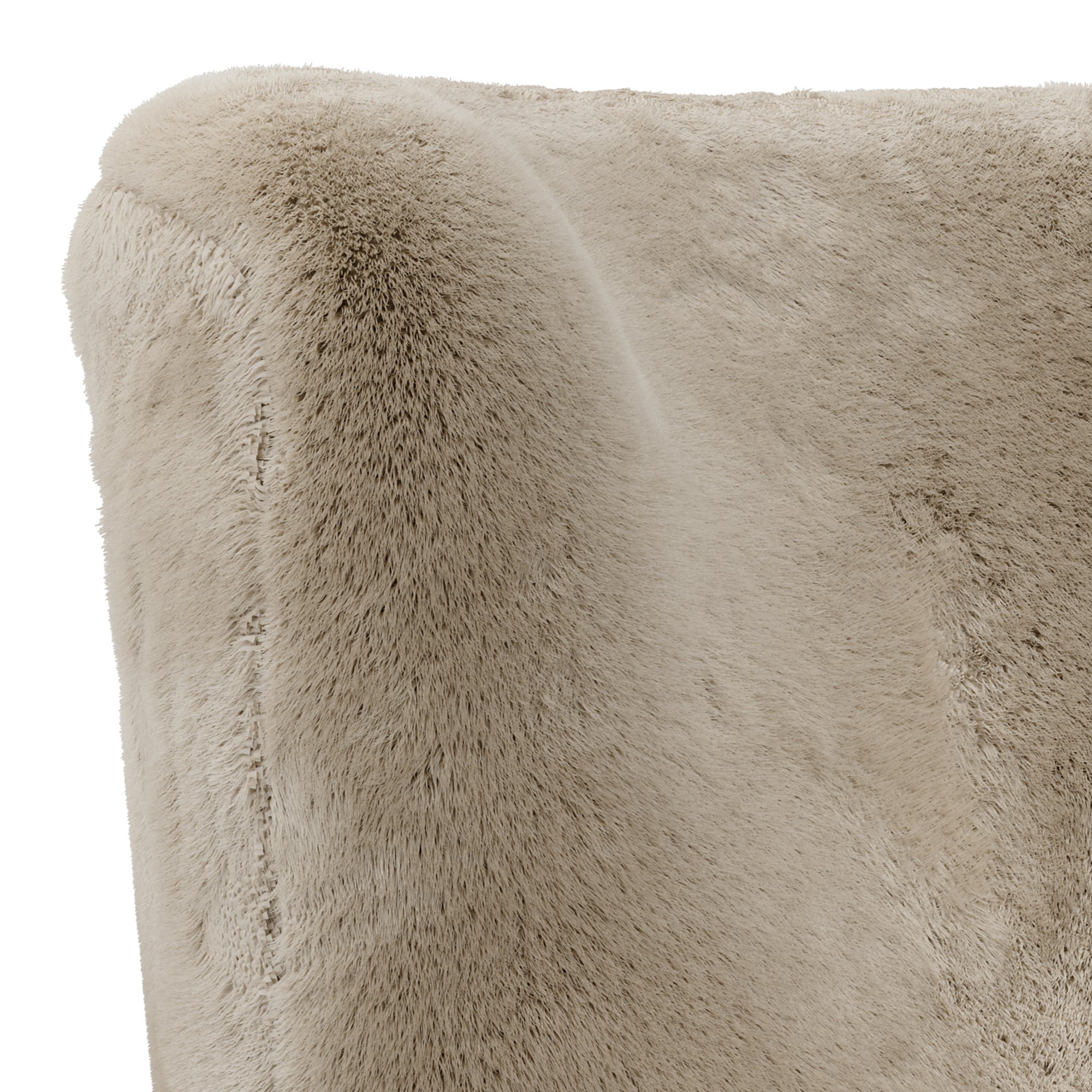 Fur fabric wing backed armchair 