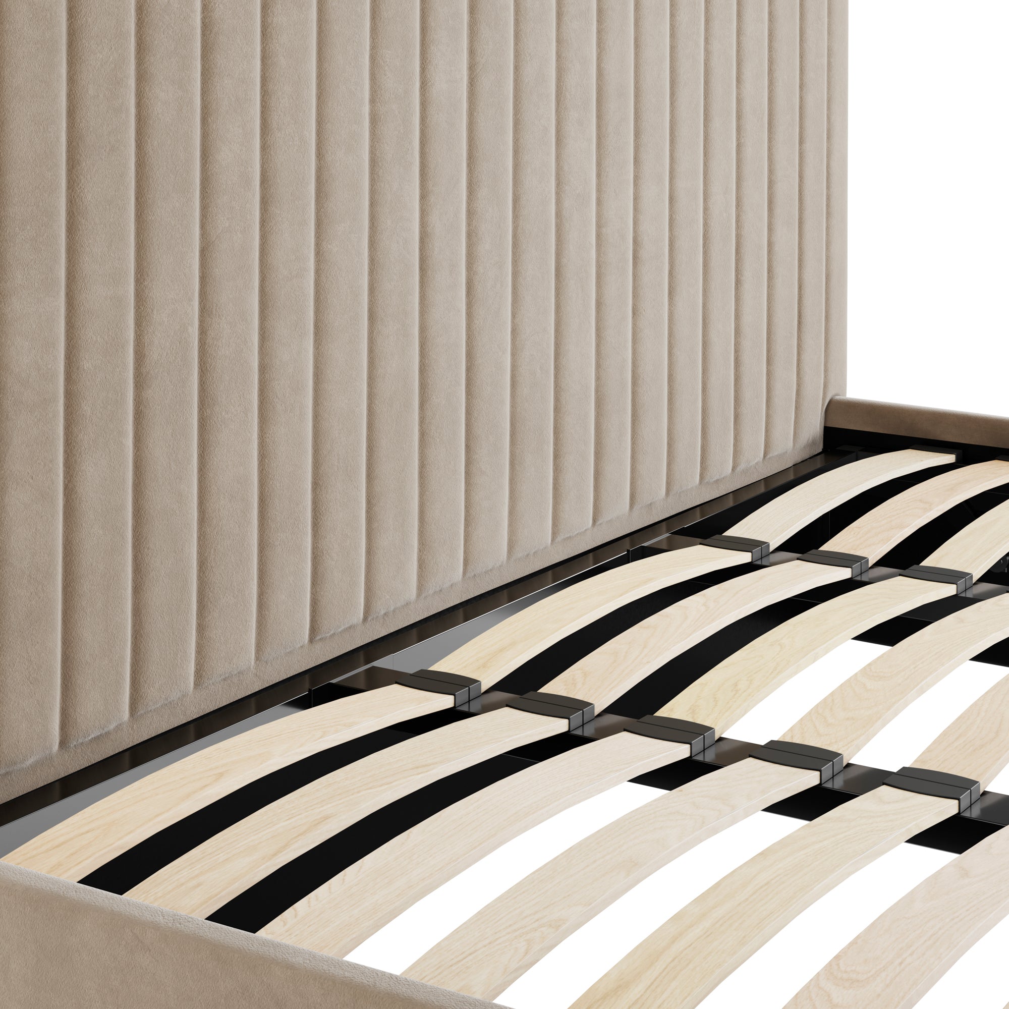 Vienna Beige Tall Ottoman Super King Size Bed