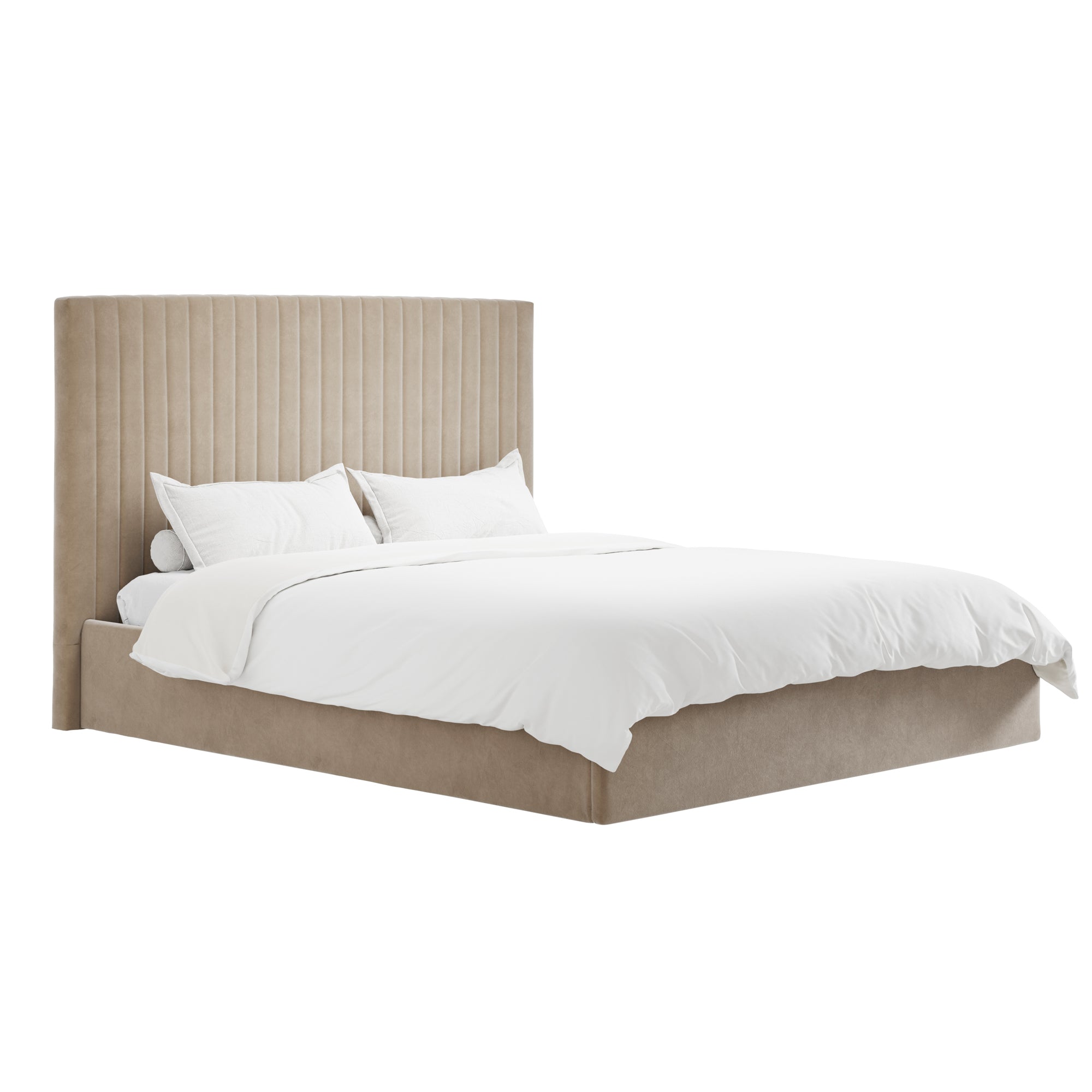 Vienna Beige Tall Ottoman Super King Size Bed