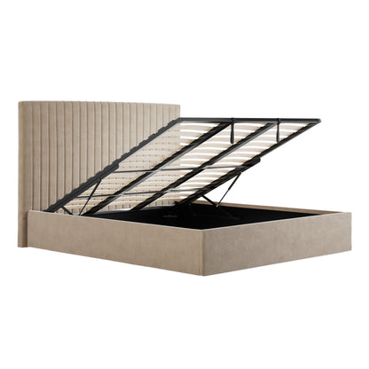 Vienna Beige Tall Ottoman Super King Size Bed