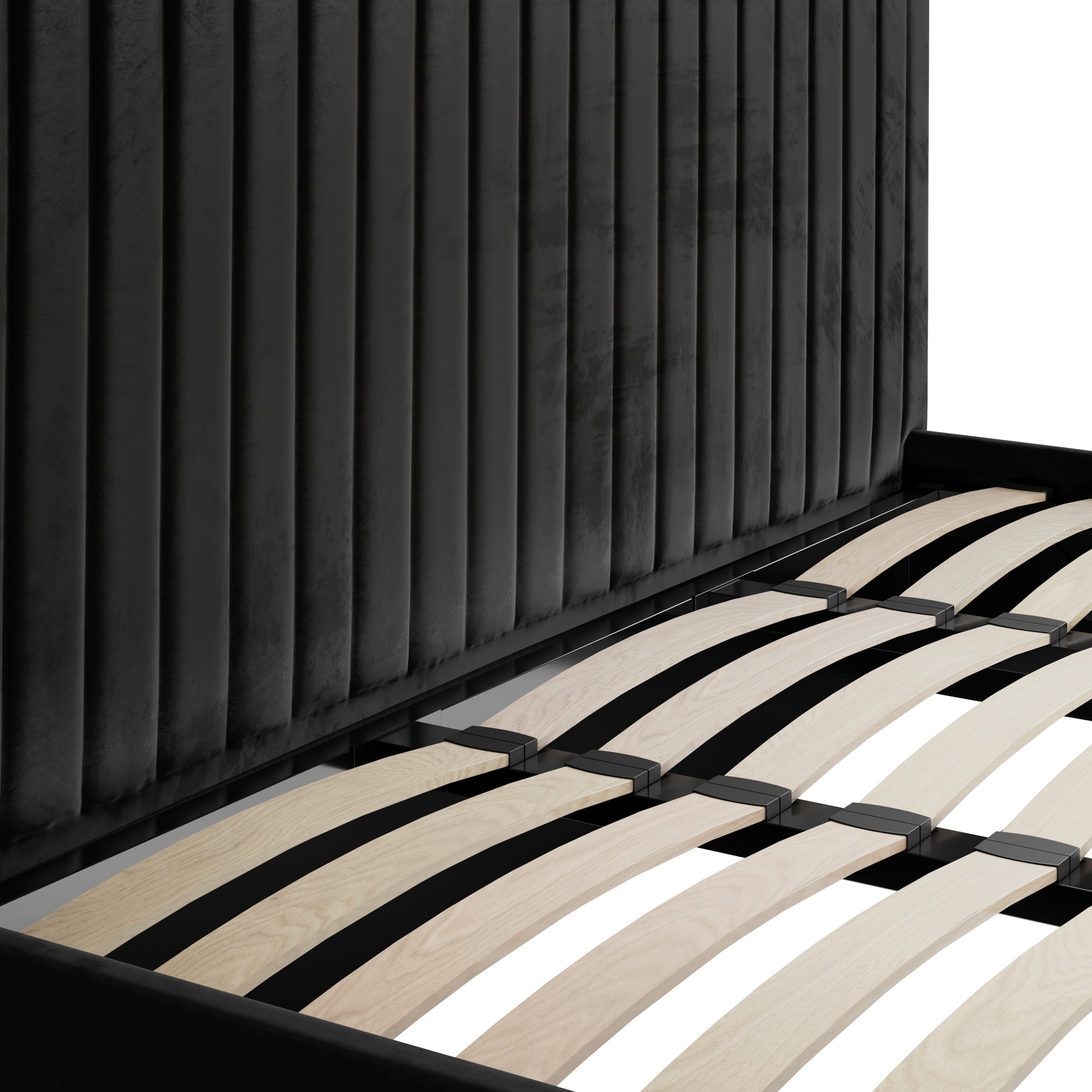 Vienna Black Tall Ottoman Super King Size Bed