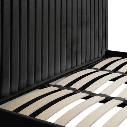Vienna Black Tall Ottoman Super King Size Bed