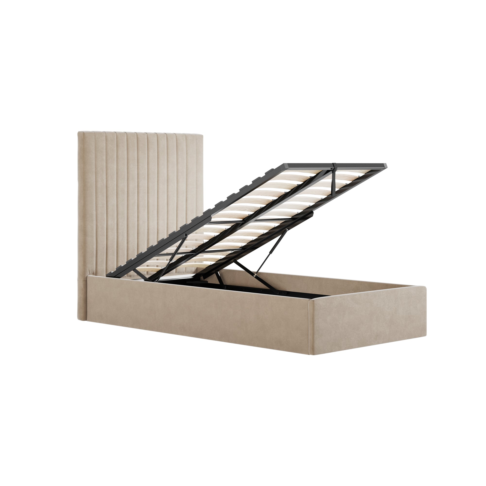 Vienna Beige Tall Ottoman Single Bed