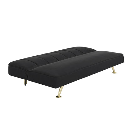 Arden Sofa Bed Black Velvet / Brushed Gold
