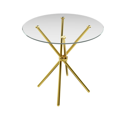 Mason Clear Top / Gold Legs Dining Table