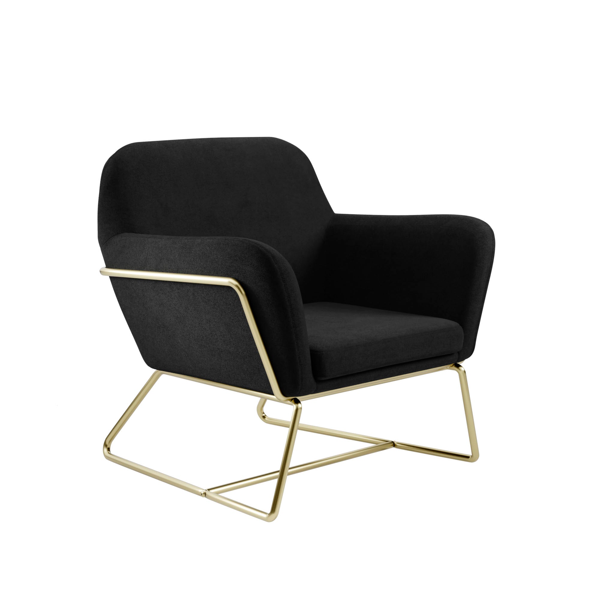 Chelsea Armchair Black Velvet / Brushed Gold