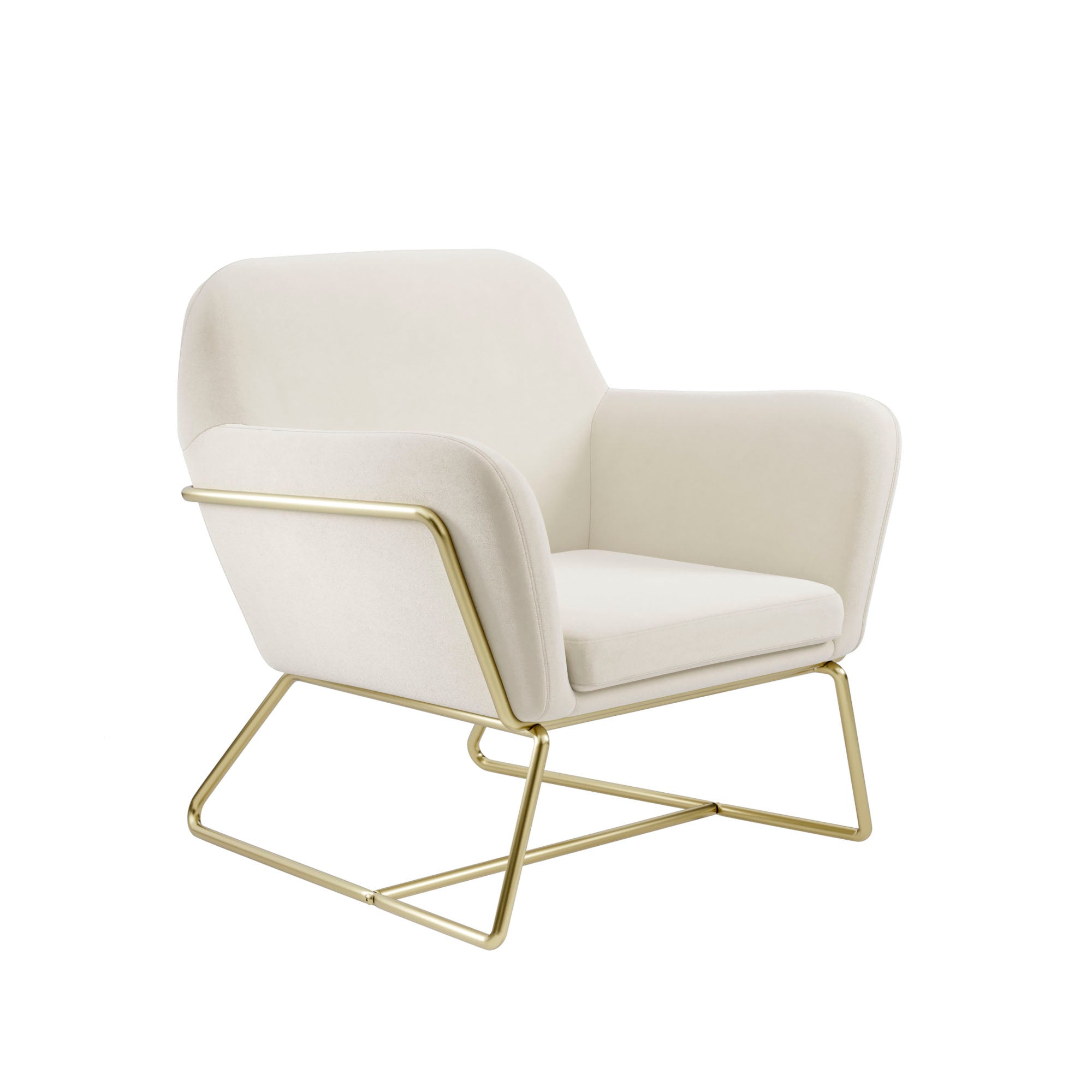 Chelsea Armchair Cream Velvet / Brushed Gold