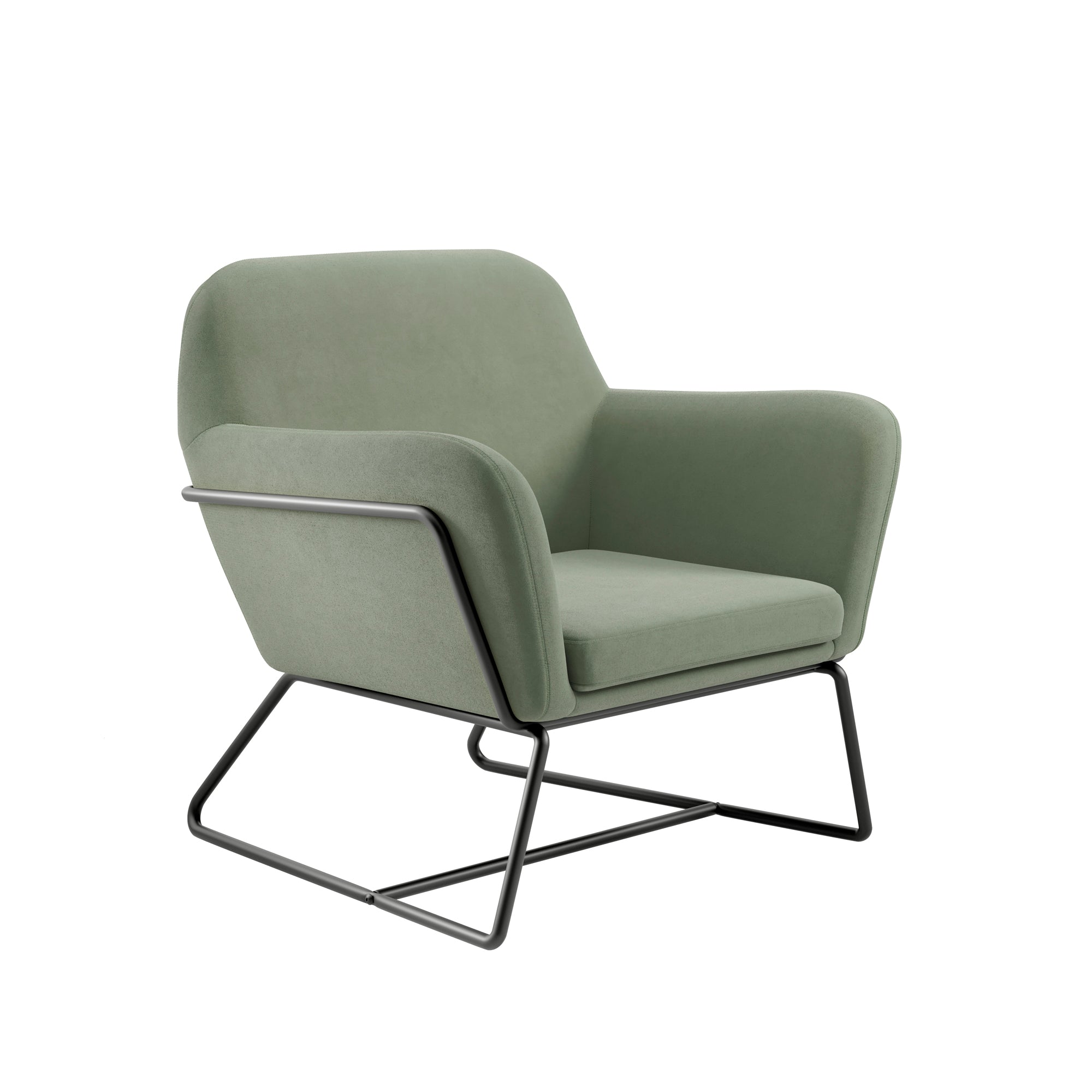 Chelsea Armchair Sage Velvet / Matte Black