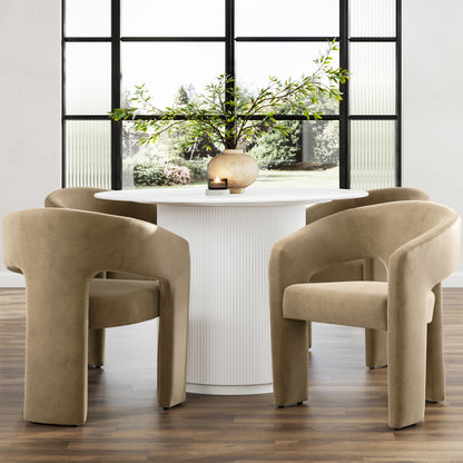 Modern brown velvet armchair