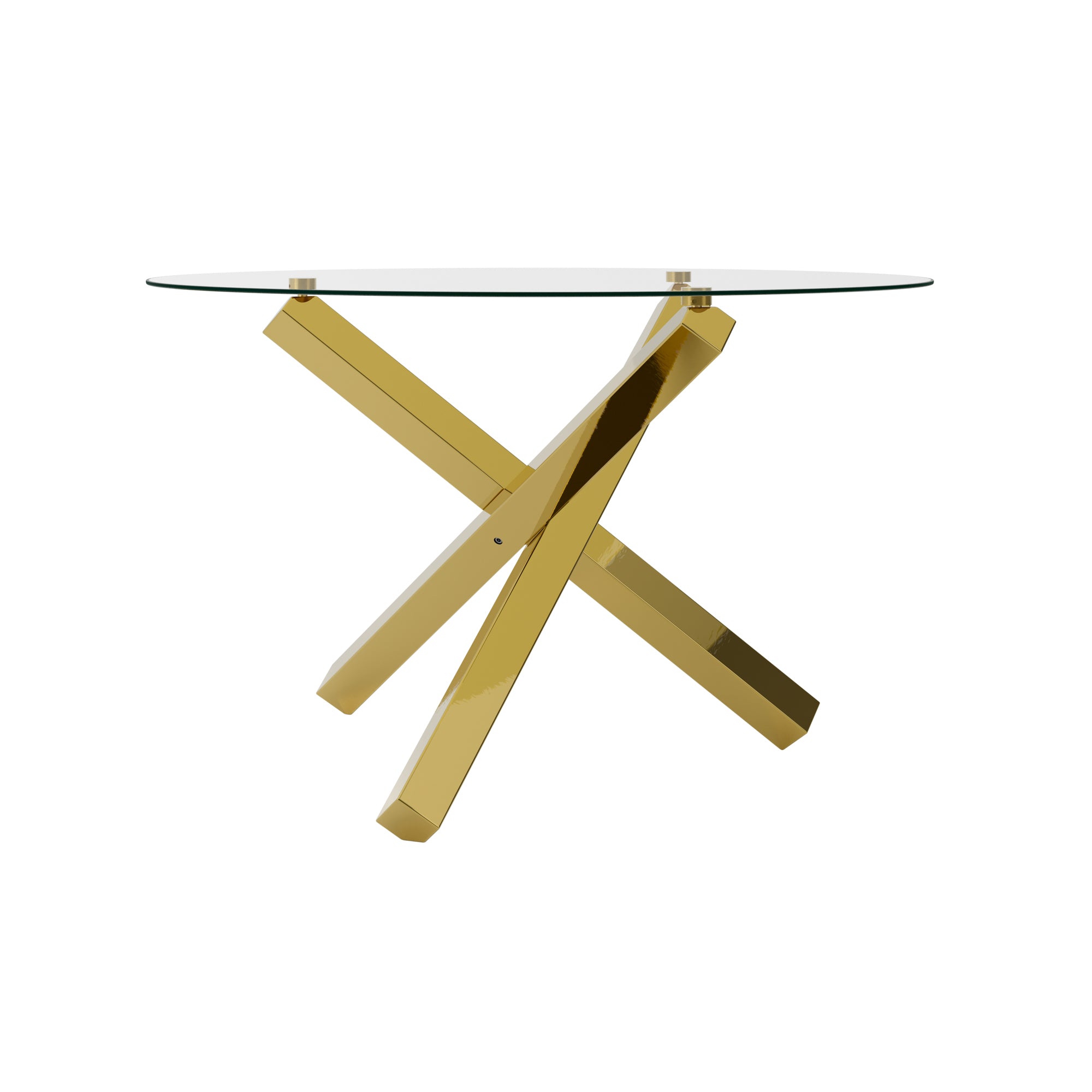 Costes Dining Table Glass Top With Gold Legs