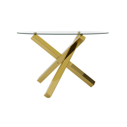 Costes Dining Table Glass Top With Gold Legs