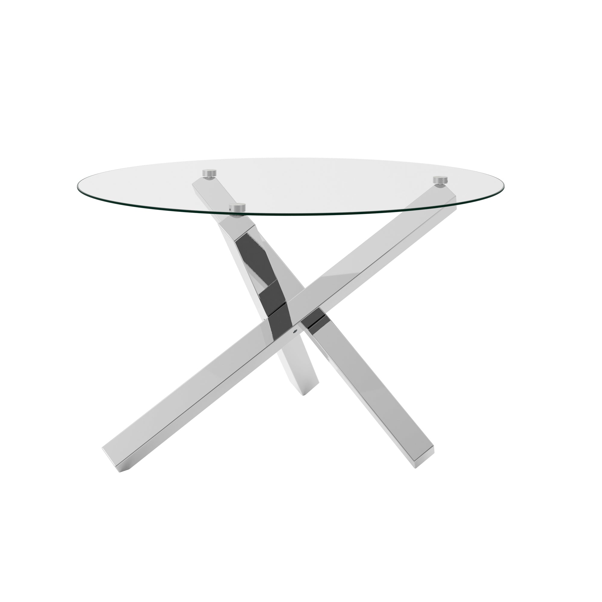 Costes Clear / Silver Dining Table