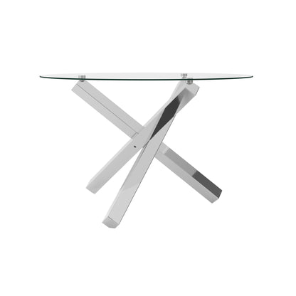 Costes Clear / Silver Dining Table