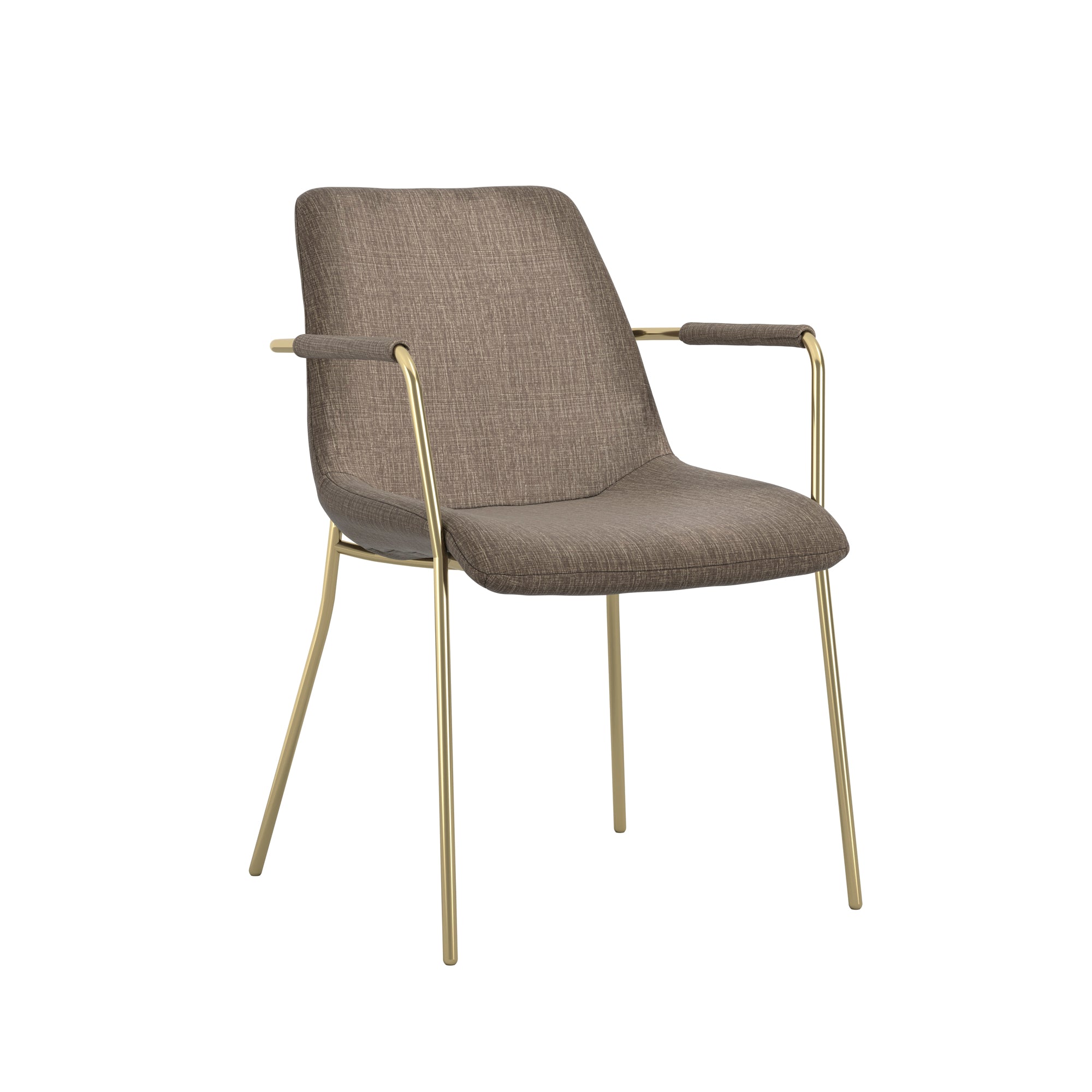 Monte Taupe / Gold / Arms Dining Chair