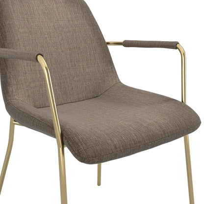 Monte Taupe / Gold / Arms Dining Chair