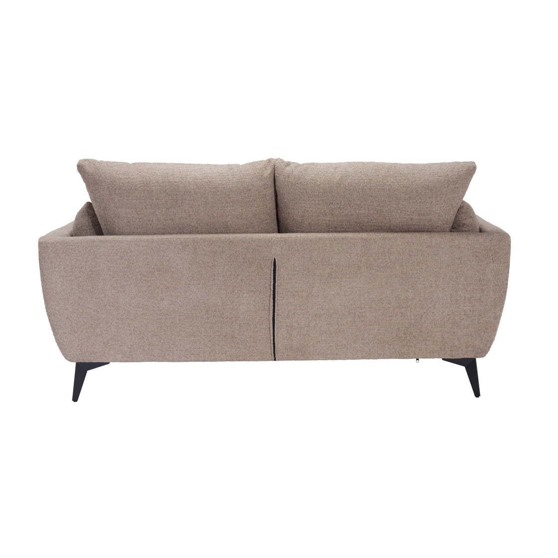 Beige Chenille 3 seater sofa with black metal legs