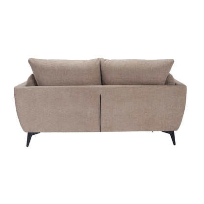 Beige Chenille 3 seater sofa with black metal legs