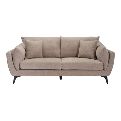 Beige Chenille 3 seater sofa with black metal legs