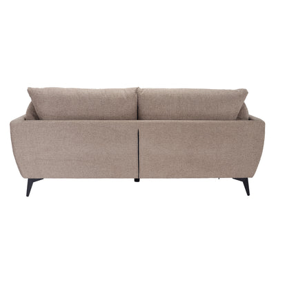 Beige Chenille 3 seater sofa with black metal legs