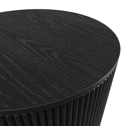 Small contemporary black round coffee table