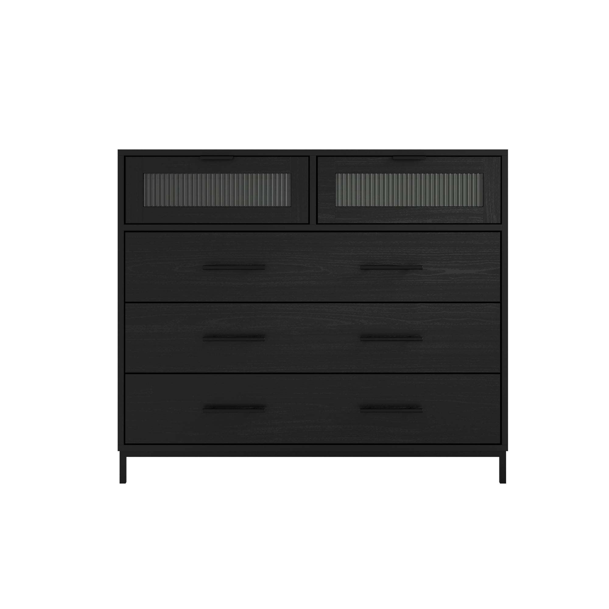 Waldorf Matte Black / Reeded Chest